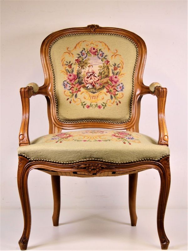 kristal Bestuiven land Antieke fauteuil Louis XV stijl - De Kringwinkel