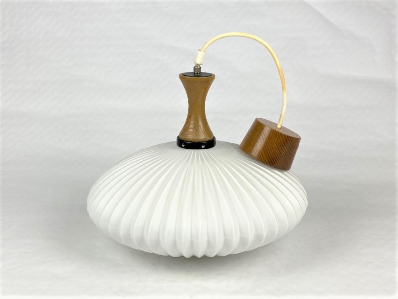 samen minstens Kamer vintage geribbelde glazen hanglamp uit de jaren '50 door massive - De  Kringwinkel