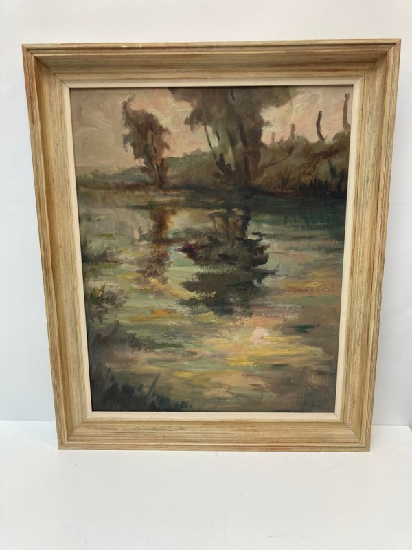 Olieverf schilderij van een rivier