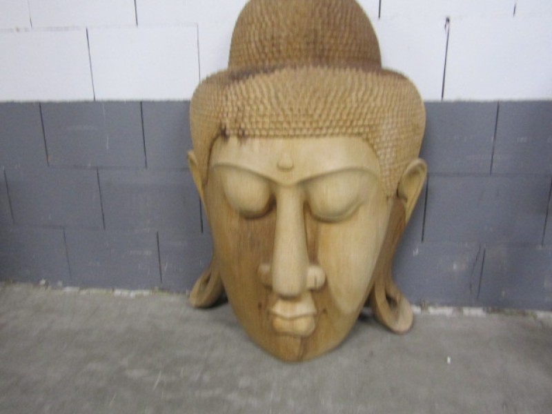 Briesje Munching Wat is er mis Grote Handgemaakte Boeddha, Hout (2 ) - De Kringwinkel