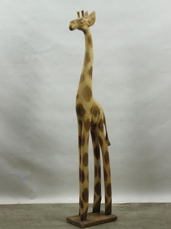 Kudde 4 grote giraffen in hout (102-151 cm)