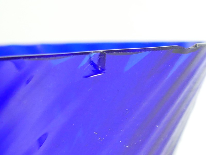 Paar kobalt blauw Italiaanse glazen vazen