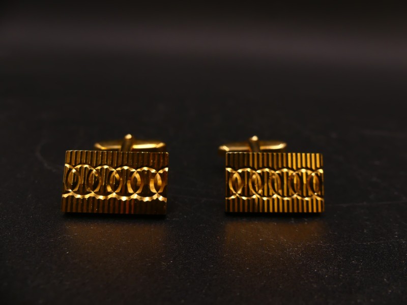 3 Paar vintage manchetknopen - gouden kleur