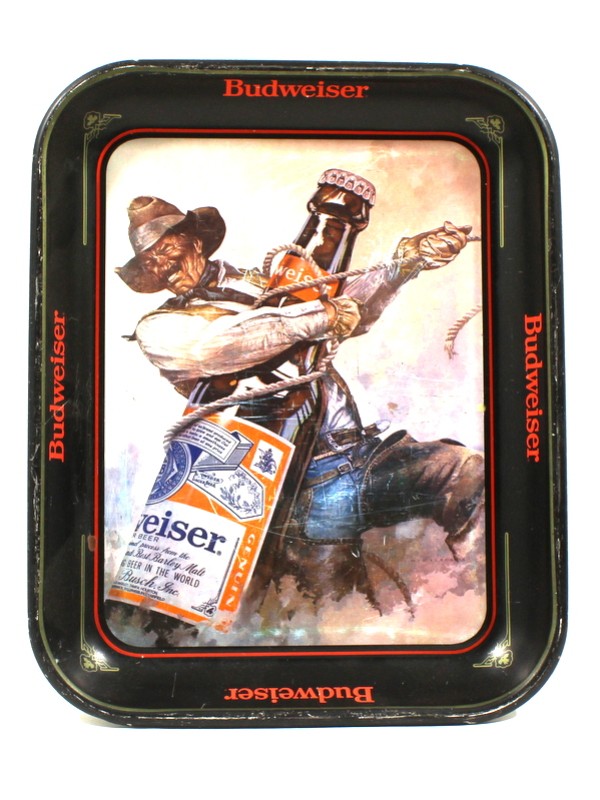 Vintage Budweiser Cowboy tray