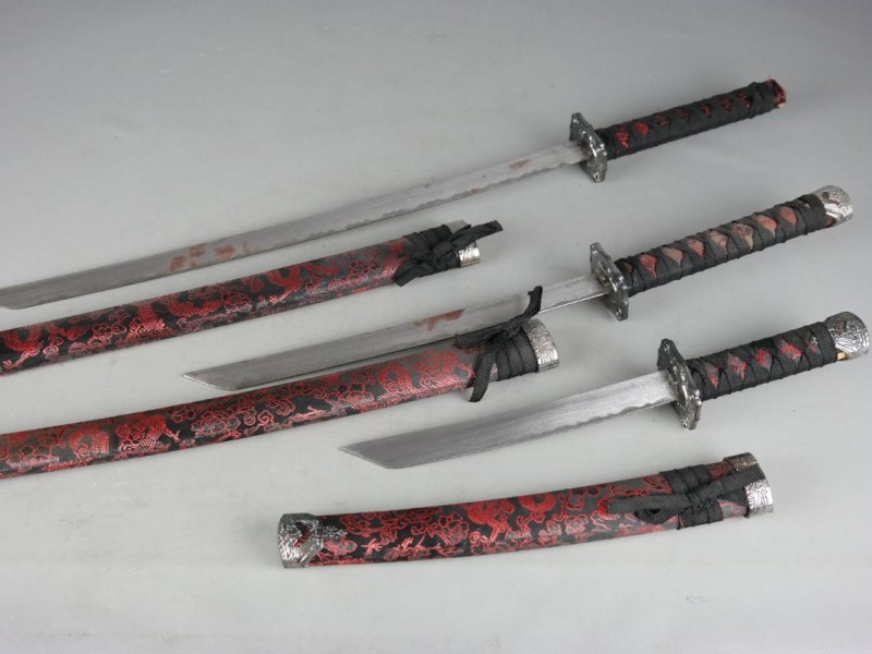 3 Cosplay decoratieve Samurai zwaarden