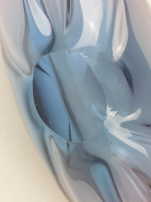 glazen schaal paars/blauw