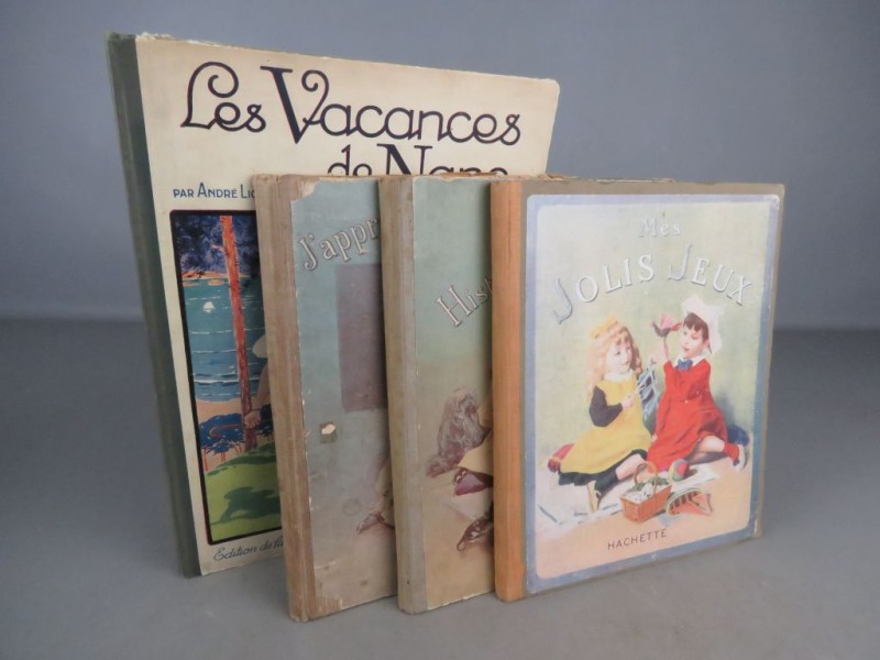 Lot van vier vintage Franstalige kinderboeken 1924-'36