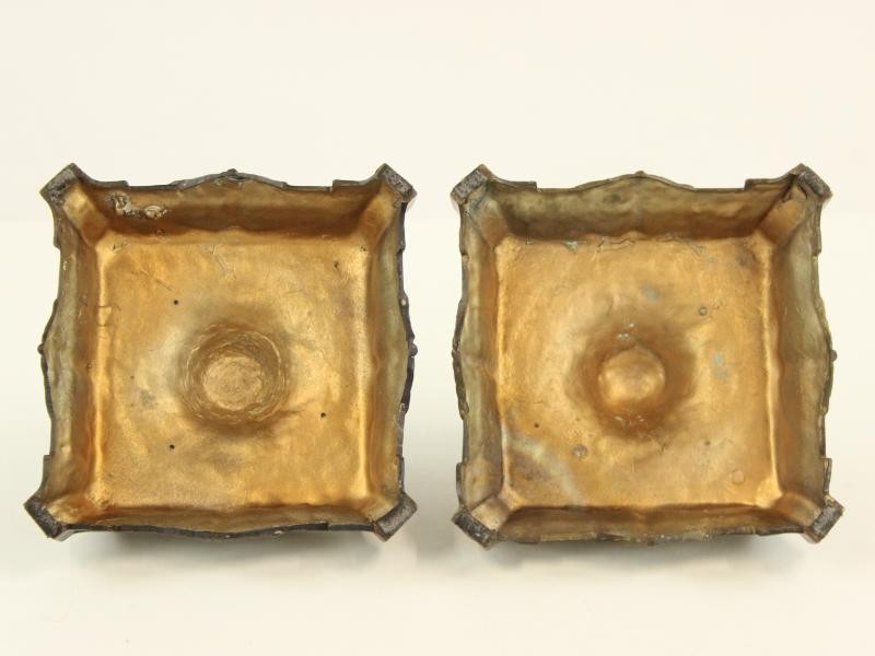 2 Antieke bronzen kandelaars