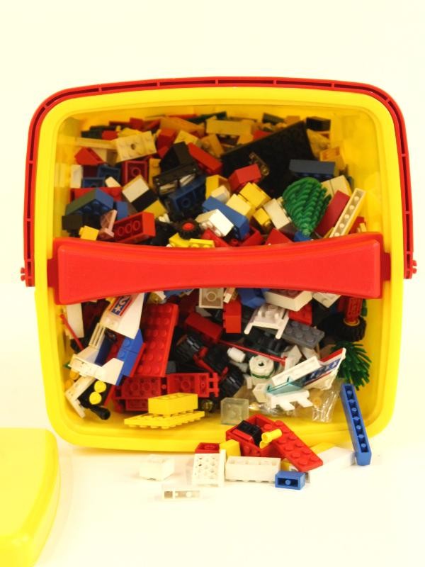 Set van 6 lego bewaardozen - 1 deels gevuld exemplaar