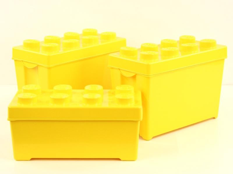 Set van 6 lego bewaardozen - 1 deels gevuld exemplaar