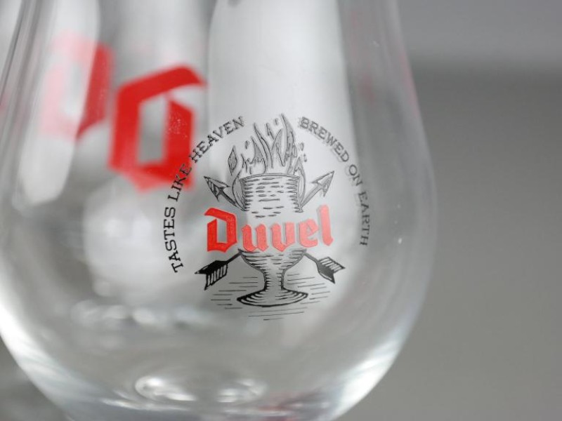 Set van zes Duvel bier glazen