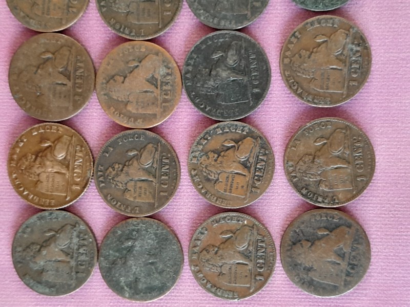 Lot van 20 Belgische 1 cent muntjes