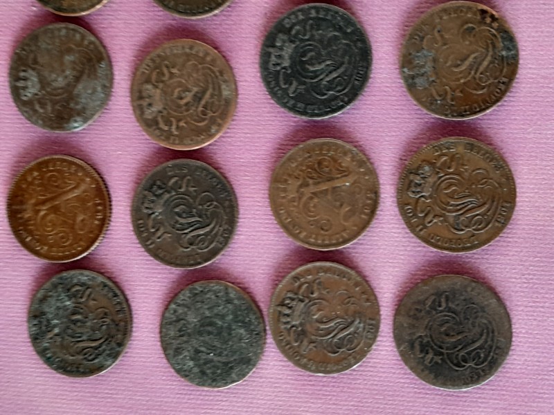 Lot van 20 Belgische 1 cent muntjes