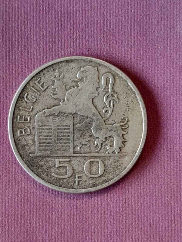 4 zilveren Belgische munten van 50FR