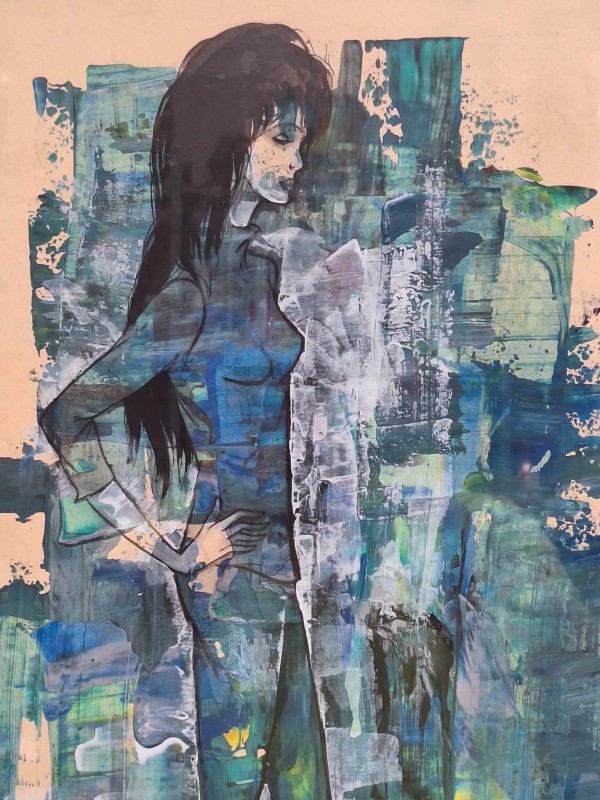 Schilderij van een jonge vrouw - Oscar Bonnevalle