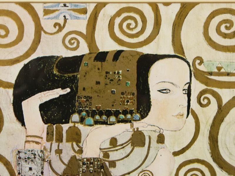 Mooie ingekaderde print Gustav Klimt - The Expectation