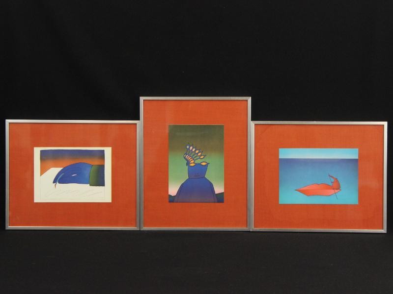 3 Ingekaderde prints naar Jean-Michel Folon (1934-2005)