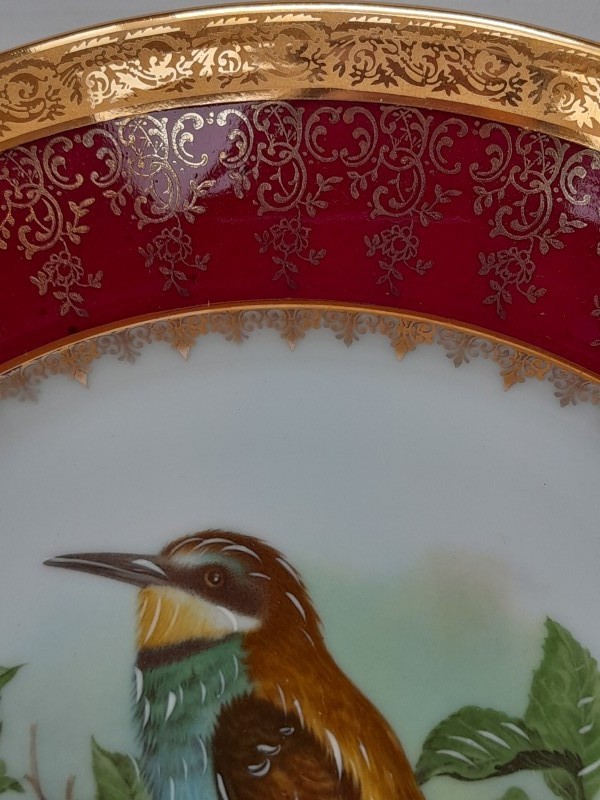 3 Limoges sierbordjes met vogels