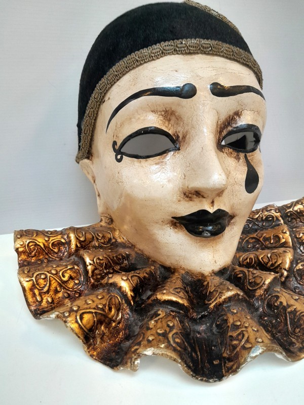Handgemaakt Venetiaans Pierrot masker