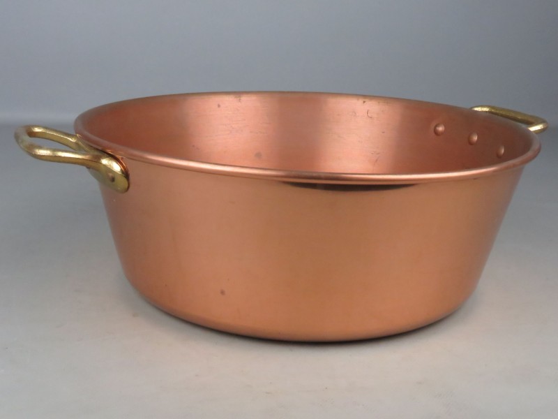 Vintage koperen konfituur-pot (Ø 36 cm) 2,15 kg