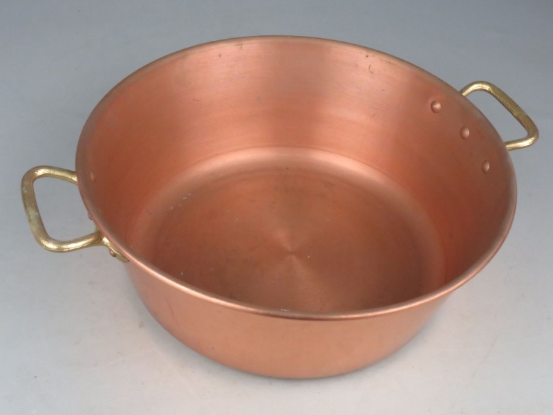 Vintage koperen konfituur-pot (Ø 36 cm) 2,15 kg