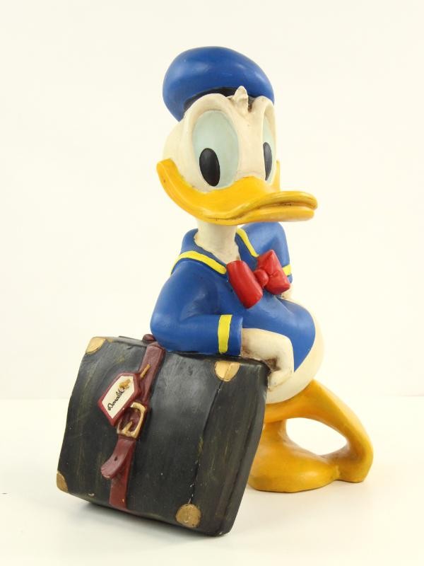 Donald Duck vertrekt! Tof vintage beeld, polyresin - jaren '80