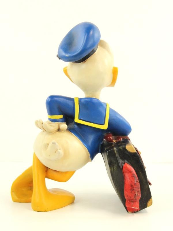Donald Duck vertrekt! Tof vintage beeld, polyresin - jaren '80