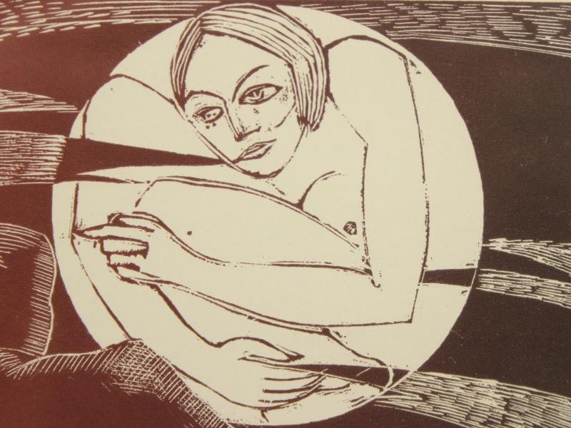 Grafiek "Het vrouwtje in de maan" (1963) - gesigneerd