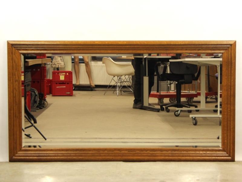 Grote vintage spiegel met facetrand (170 cm x 91 cm)