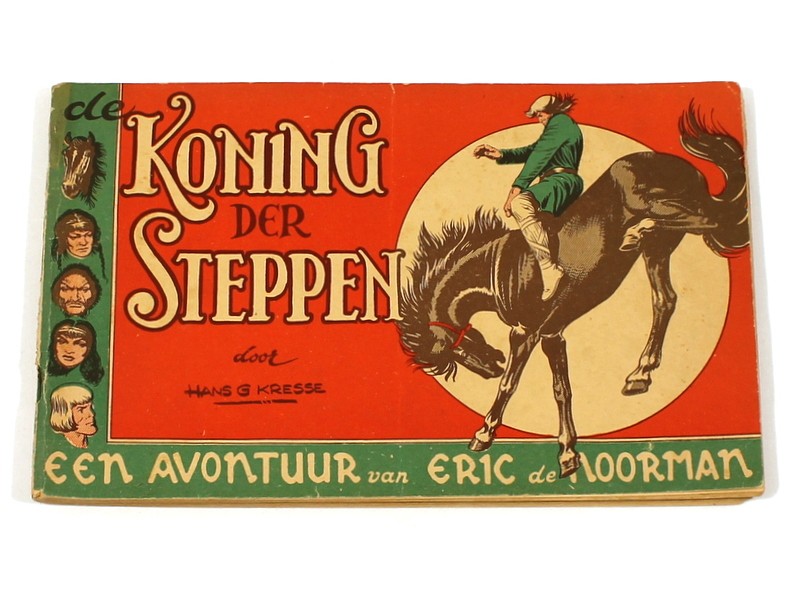 Vintage tekststrip 'De Koning der Steppen' door Hans G. Kresse
