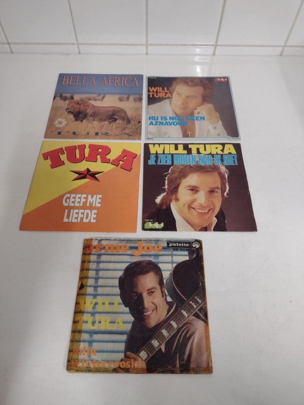 Verzameling vinyl singles Will Tura