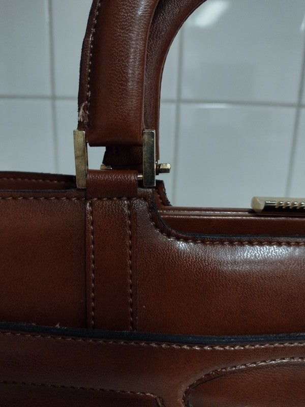 Franse vintage leren handtas