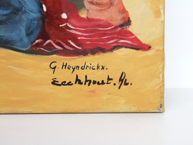 Schilderij Olieverf op doek "De Heistse Klakkertjes"
