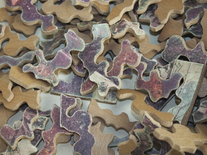 3 vintage houten puzzels in speciale vorm