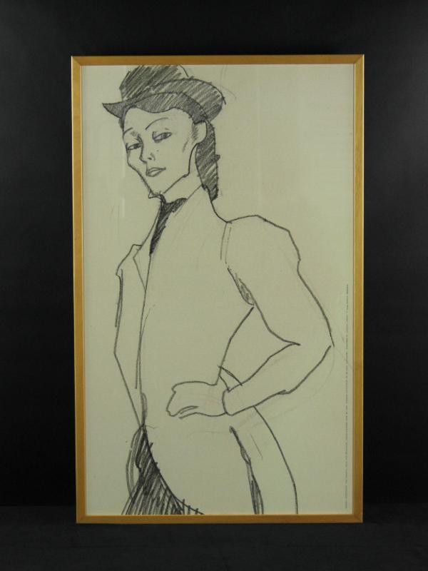 Knappe poster 'Amazone, the final study - 1909' van Amedeo Modigliani