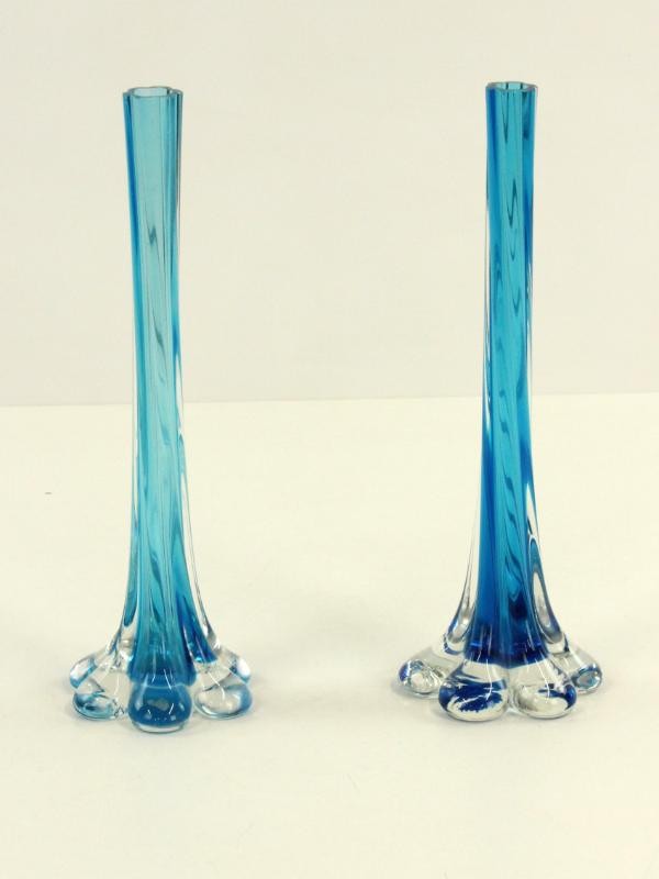 Set van drie vintage vazen uit glas