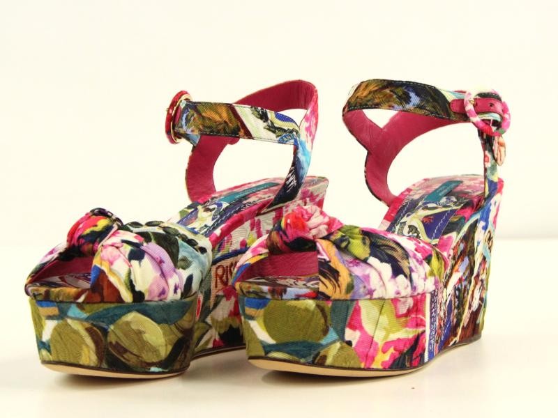 Fleurige hoge sandalen, gemerkt Dolce & Gabanna Portofino - NIEUW