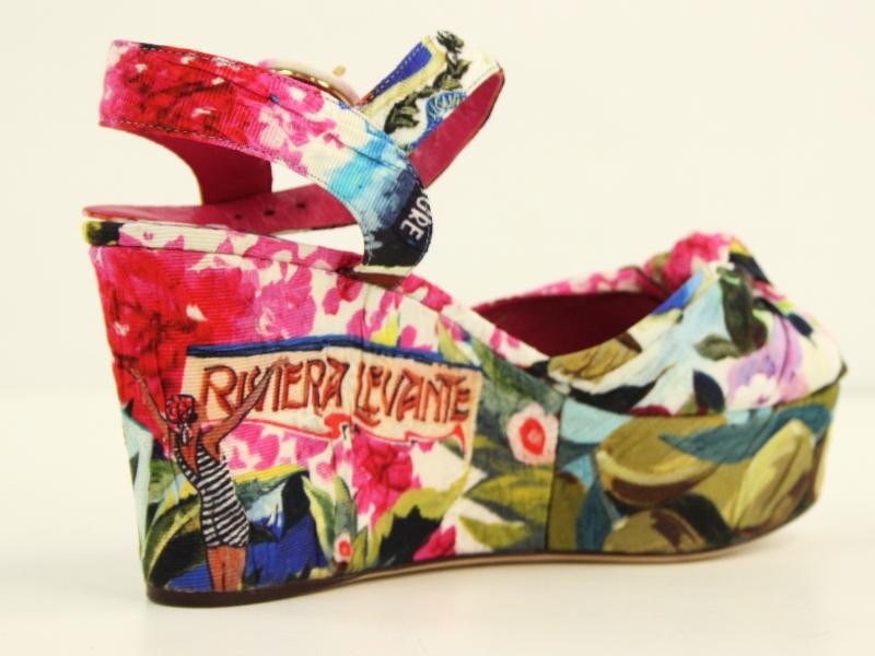 Fleurige hoge sandalen, gemerkt Dolce & Gabanna Portofino - NIEUW