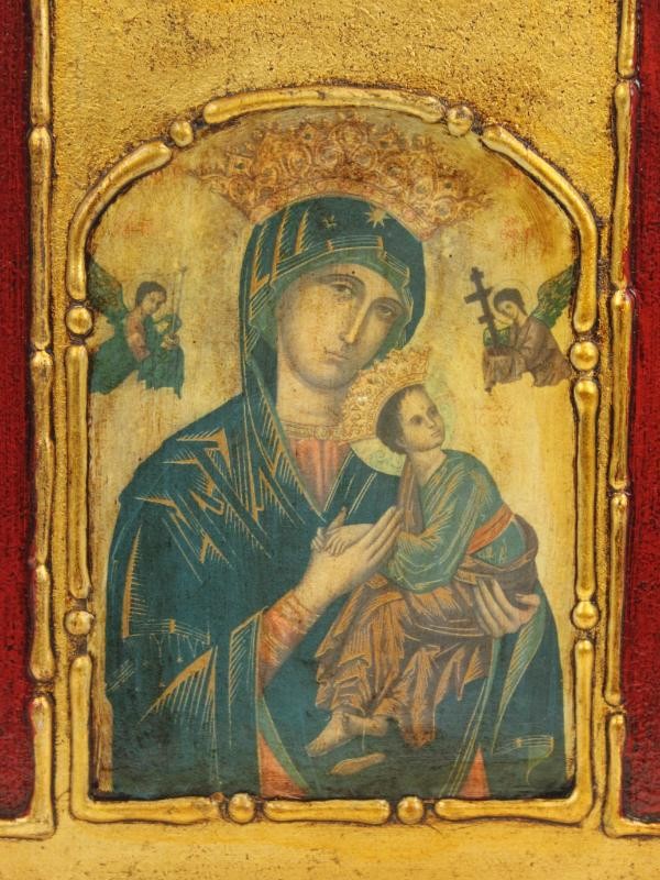 2 Iconen - Christus Pantokrater als Roemeense hogepriester, 1743 en Maria