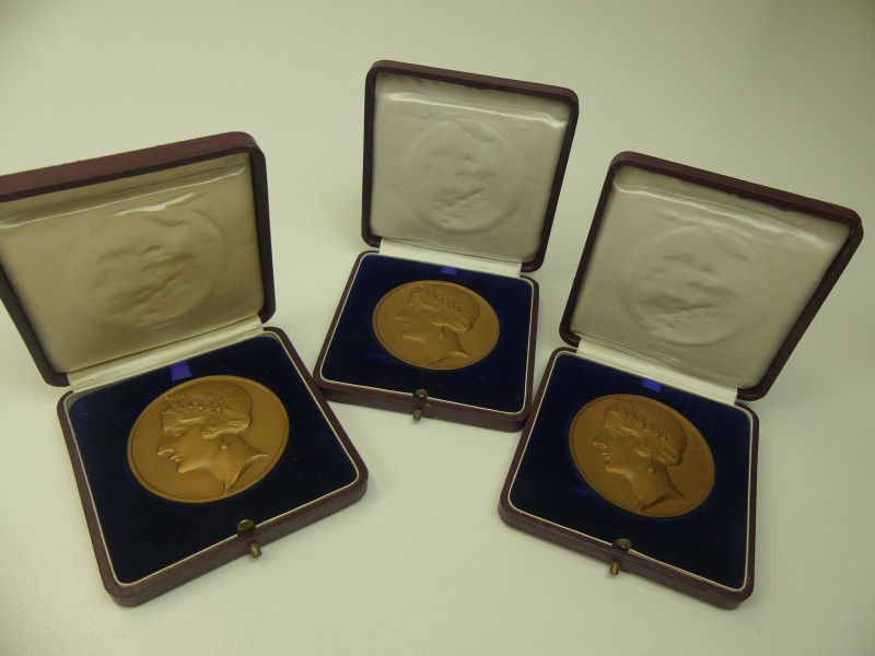 Vintage Bronzen reliefkaders en medailles