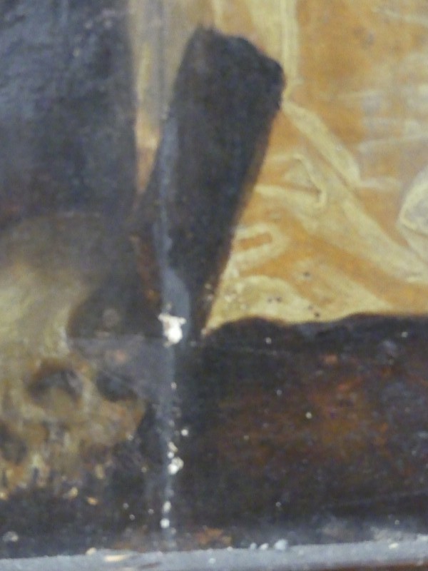 Olieverfschilderij 'Christus aan het kruis' op paneel