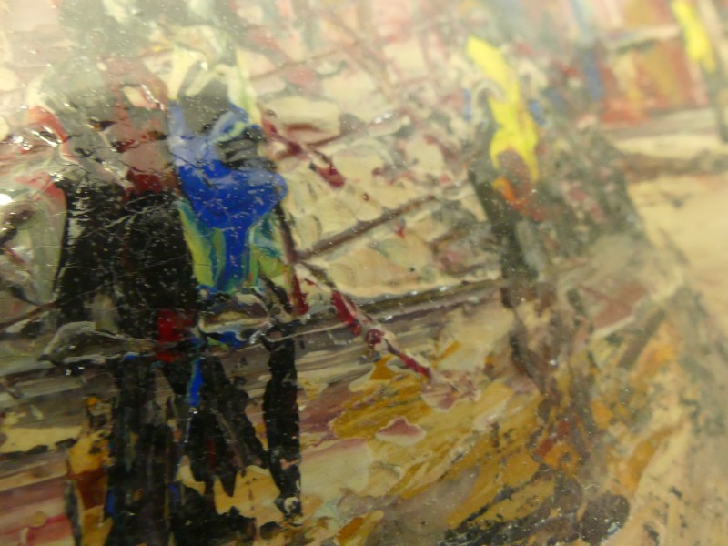 Acryl – Plaatselijke kunst Montmartre Parijs – 2 NIET gesigneerde werken