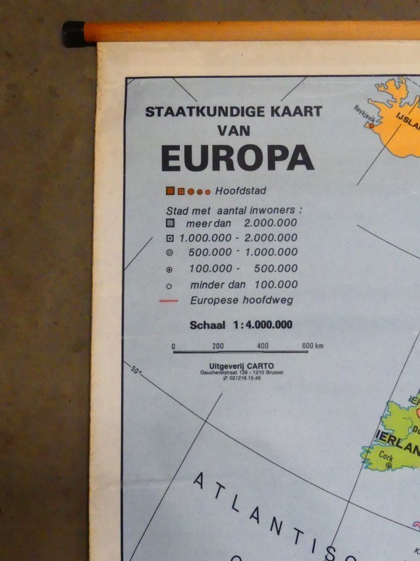 Vintage – 3 staatkundige schoolkaarten van Europa