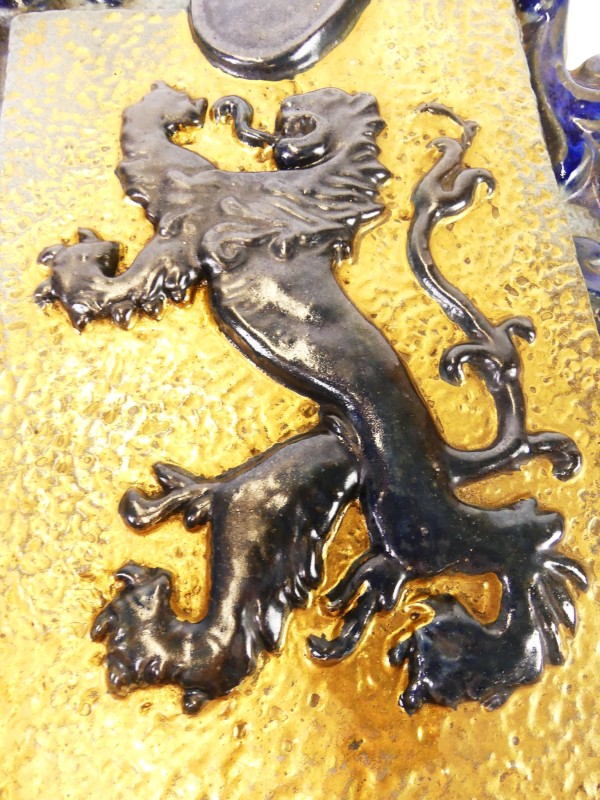 Vintage/antieke wandplaquette van de Vlaamse Leeuw