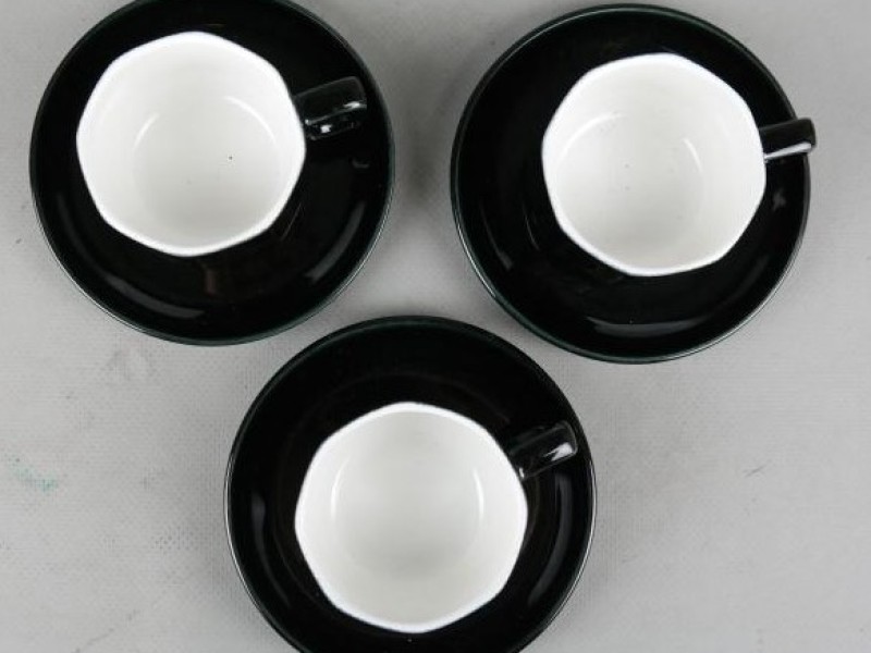 3 Espresso Boch tassen en borden