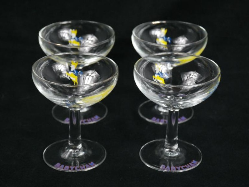 4 Babycham glazen