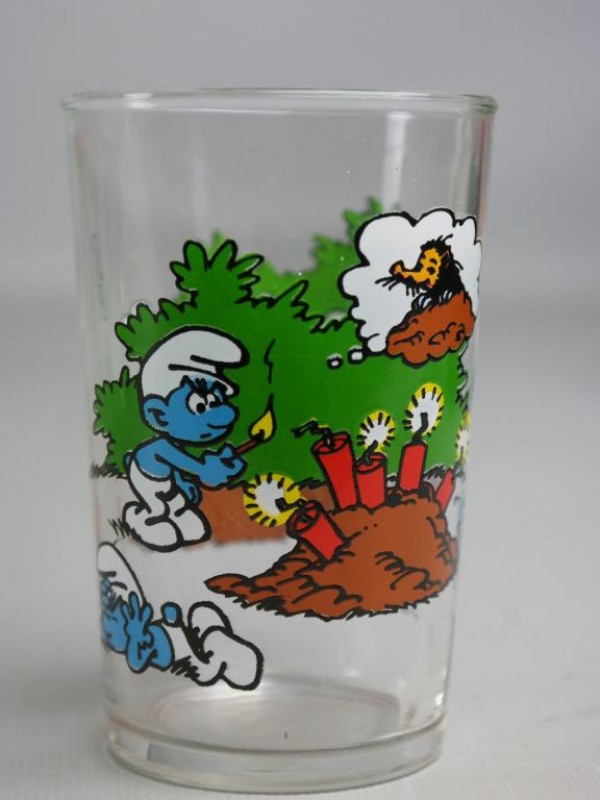 Set smurfen drinkglazen