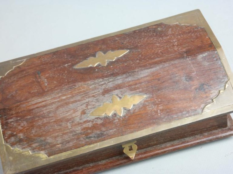 Antiek houten pennendoosje