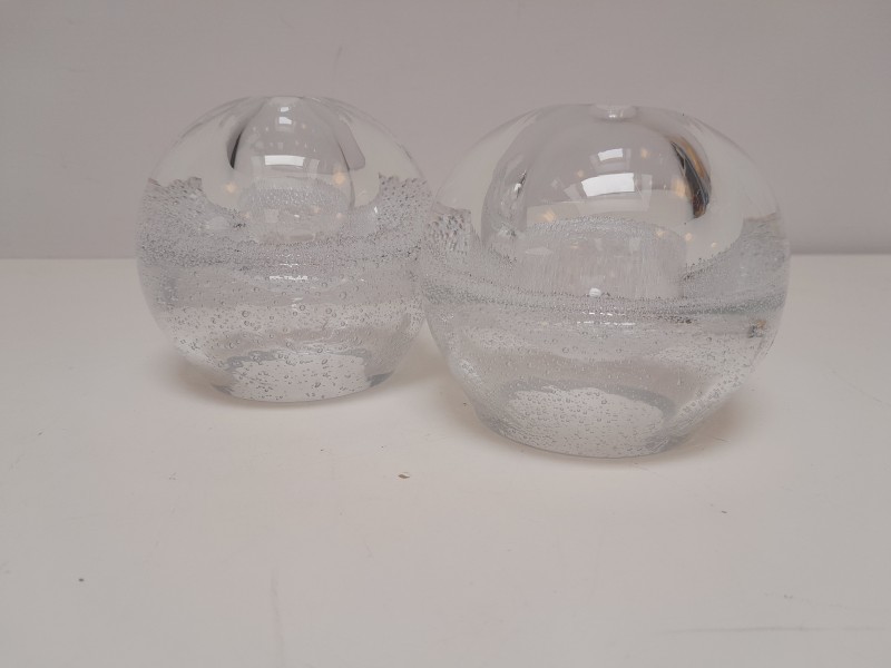 Set van 2 glazen olielampjes