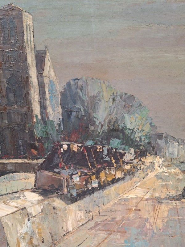 Olieverf schilderij van de Notre Dame in Parijs